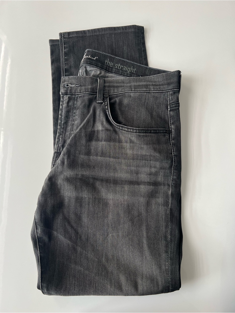 7 For All Mankind Straight Jeans - Charcoal Black